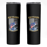 America 250th Fishing Skinny Tumbler Patriotic Fisherman American Flag