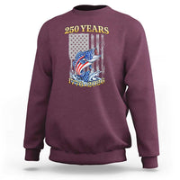 America 250th Fishing Sweatshirt Patriotic Fisherman American Flag