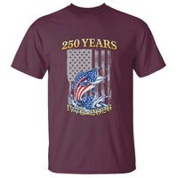 America 250th Fishing T Shirt Patriotic Fisherman American Flag
