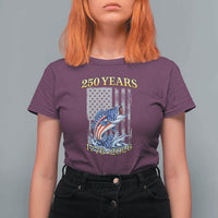 America 250th Fishing T Shirt For Women Patriotic Fisherman American Flag
