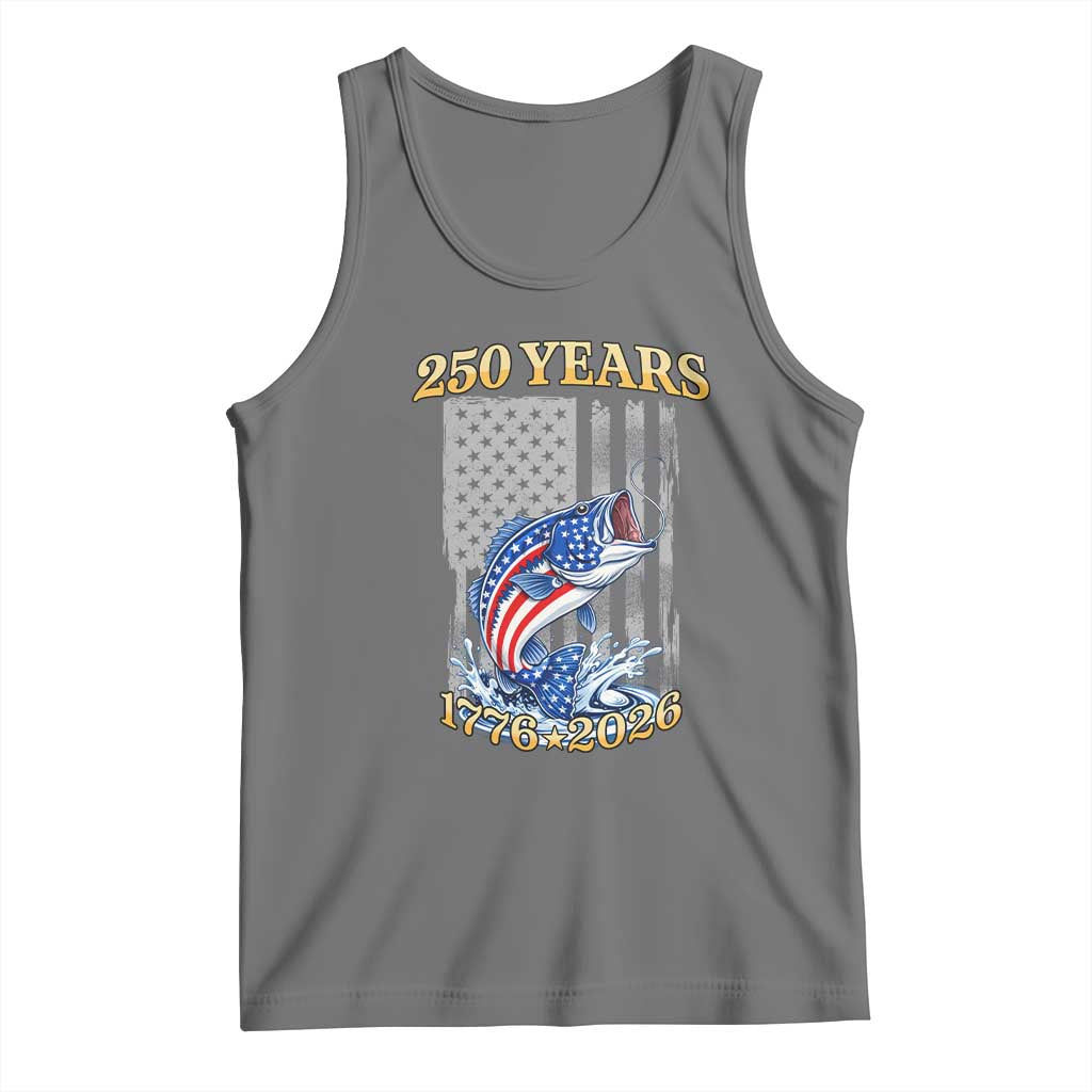 America 250th Fishing Tank Top Patriotic Fisherman American Flag