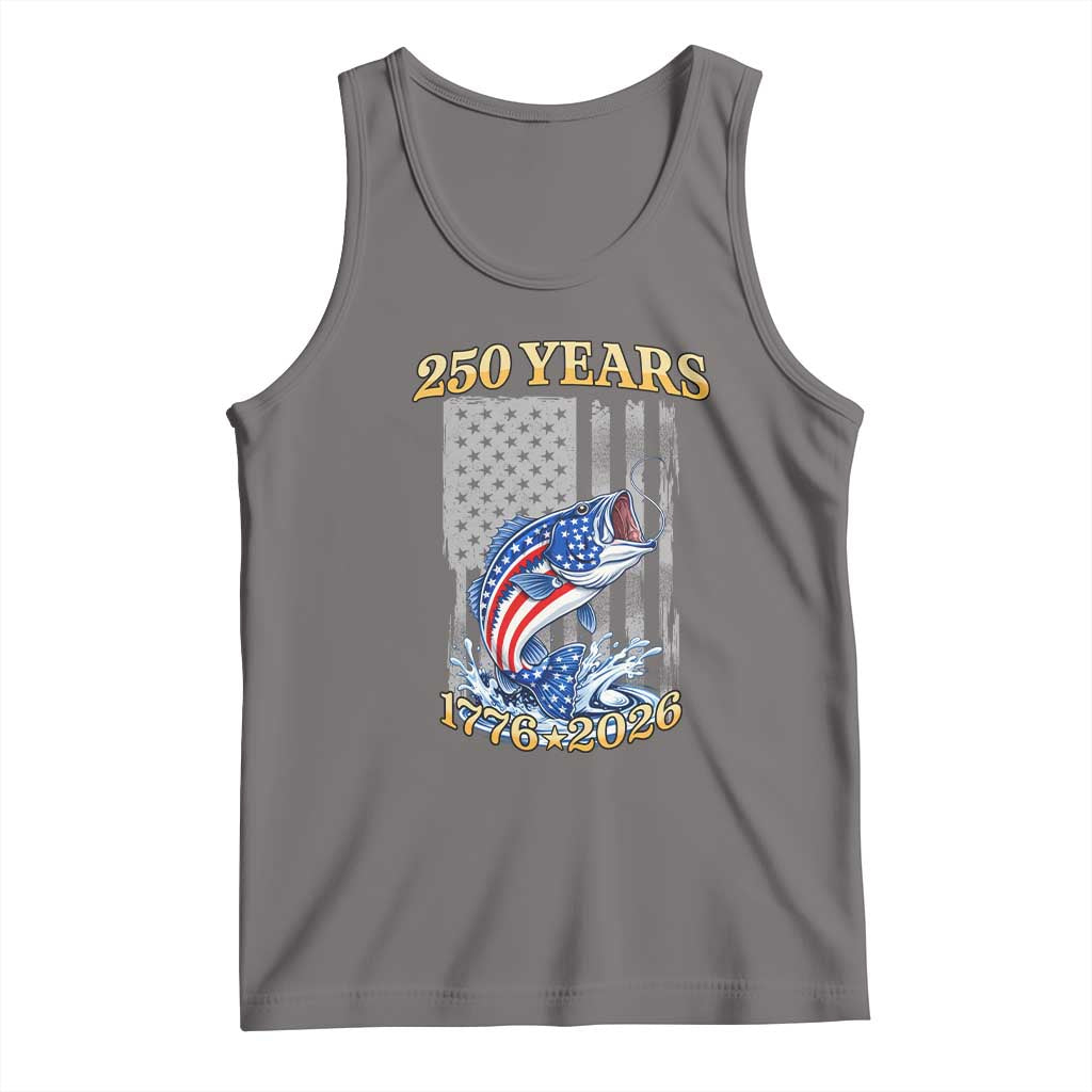 America 250th Fishing Tank Top Patriotic Fisherman American Flag