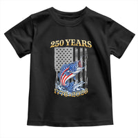 America 250th Fishing Toddler T Shirt Patriotic Fisherman American Flag