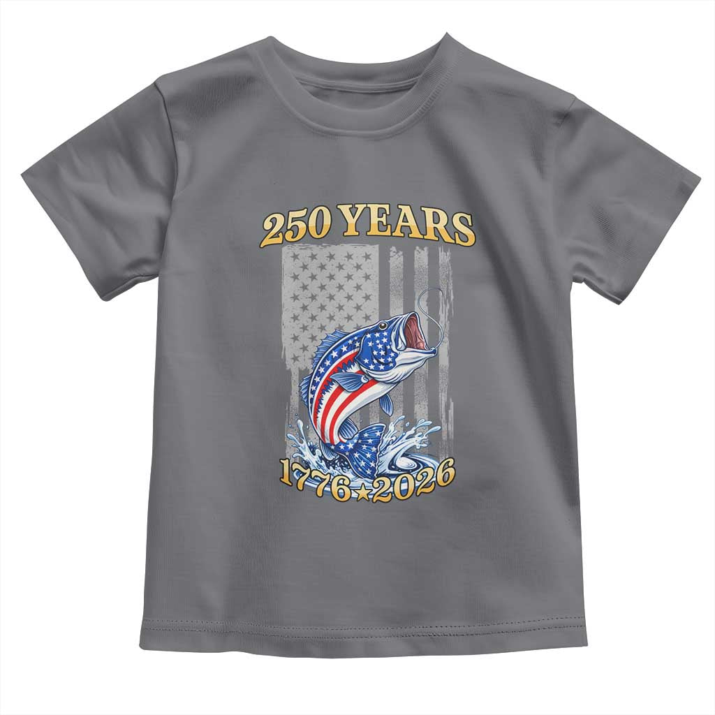 America 250th Fishing Toddler T Shirt Patriotic Fisherman American Flag