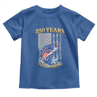 America 250th Fishing Toddler T Shirt Patriotic Fisherman American Flag
