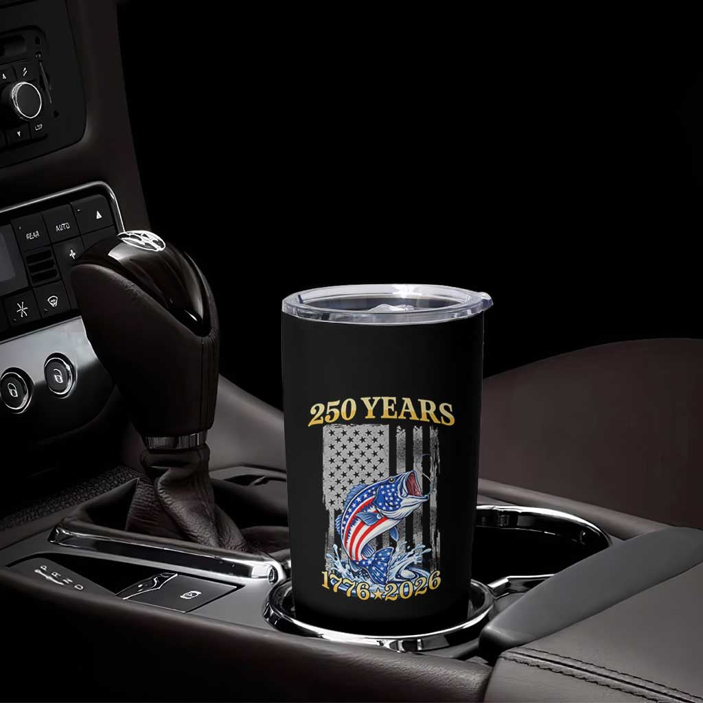 America 250th Fishing Tumbler Cup Patriotic Fisherman American Flag