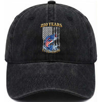 America 250th Fishing Washed Cotton Baseball Cap Patriotic Fisherman American Flag