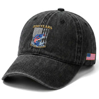 America 250th Fishing Washed Cotton Baseball Cap Patriotic Fisherman American Flag