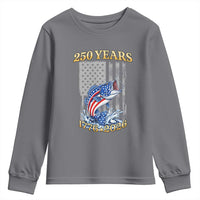 America 250th Fishing Youth Sweatshirt Patriotic Fisherman American Flag