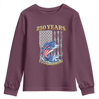 America 250th Fishing Youth Sweatshirt Patriotic Fisherman American Flag