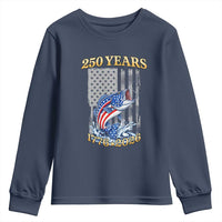 America 250th Fishing Youth Sweatshirt Patriotic Fisherman American Flag