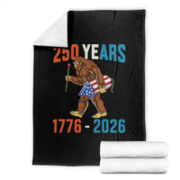 Bigfoot America 250 Throw Blanket Funny Sasquatch American Flag Fireworks Fourth of July