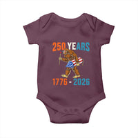 Bigfoot America 250 Baby Onesie Funny Sasquatch American Flag Fireworks Fourth of July