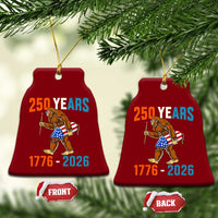 Bigfoot America 250 Ceramic Ornament Funny Sasquatch American Flag Fireworks Fourth of July