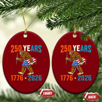 Bigfoot America 250 Ceramic Ornament Funny Sasquatch American Flag Fireworks Fourth of July