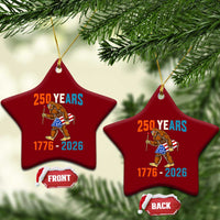 Bigfoot America 250 Ceramic Ornament Funny Sasquatch American Flag Fireworks Fourth of July
