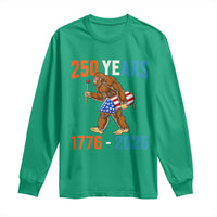 Bigfoot America 250 Long Sleeve Shirt Funny Sasquatch American Flag Fireworks Fourth of July