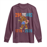 Bigfoot America 250 Long Sleeve Shirt Funny Sasquatch American Flag Fireworks Fourth of July