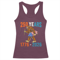 Bigfoot America 250 Racerback Tank Top Funny Sasquatch American Flag Fireworks Fourth of July