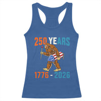 Bigfoot America 250 Racerback Tank Top Funny Sasquatch American Flag Fireworks Fourth of July