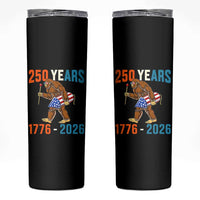 Bigfoot America 250 Skinny Tumbler Funny Sasquatch American Flag Fireworks Fourth of July