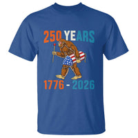 Bigfoot America 250 T Shirt Funny Sasquatch American Flag Fireworks Fourth of July