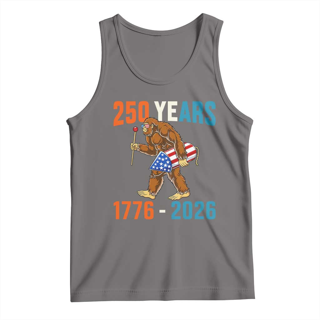 Bigfoot America 250 Tank Top Funny Sasquatch American Flag Fireworks Fourth of July