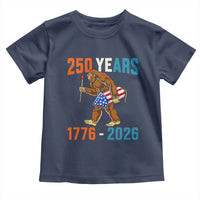Bigfoot America 250 Toddler T Shirt Funny Sasquatch American Flag Fireworks Fourth of July