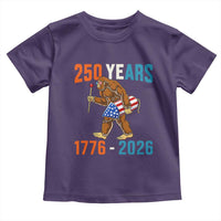 Bigfoot America 250 Toddler T Shirt Funny Sasquatch American Flag Fireworks Fourth of July