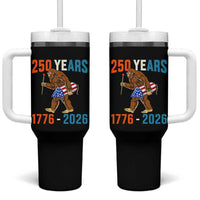 Bigfoot America 250 Tumbler With Handle Funny Sasquatch American Flag Fireworks Fourth of July