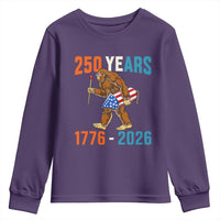 Bigfoot America 250 Youth Sweatshirt Funny Sasquatch American Flag Fireworks Fourth of July