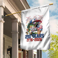 America 250th Fishing Garden Flag Patriotic Bass Fish American Flag
