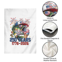 America 250th Fishing Garden Flag Patriotic Bass Fish American Flag