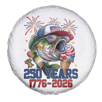 America 250th Fishing Spare Tire Cover Patriotic Bass Fish American Flag