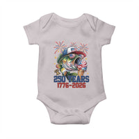 America 250th Fishing Baby Onesie Patriotic Bass Fish American Flag