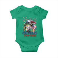 America 250th Fishing Baby Onesie Patriotic Bass Fish American Flag
