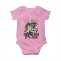 America 250th Fishing Baby Onesie Patriotic Bass Fish American Flag