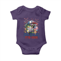 America 250th Fishing Baby Onesie Patriotic Bass Fish American Flag