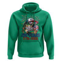 America 250th Fishing Hoodie Patriotic Bass Fish American Flag