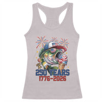America 250th Fishing Racerback Tank Top Patriotic Bass Fish American Flag