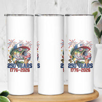 America 250th Fishing Skinny Tumbler Patriotic Bass Fish American Flag