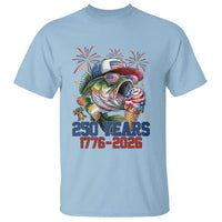 America 250th Fishing T Shirt Patriotic Bass Fish American Flag