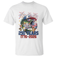 America 250th Fishing T Shirt Patriotic Bass Fish American Flag