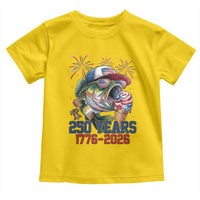 America 250th Fishing Toddler T Shirt Patriotic Bass Fish American Flag
