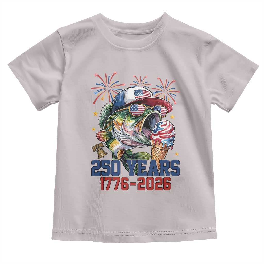 America 250th Fishing Toddler T Shirt Patriotic Bass Fish American Flag