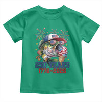 America 250th Fishing Toddler T Shirt Patriotic Bass Fish American Flag
