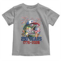 America 250th Fishing Toddler T Shirt Patriotic Bass Fish American Flag
