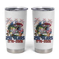 America 250th Fishing Tumbler Cup Patriotic Bass Fish American Flag