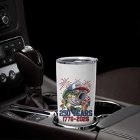 America 250th Fishing Tumbler Cup Patriotic Bass Fish American Flag