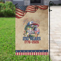 America 250th Fishing Patriotic Garden Flag Patriotic Bass Fish American Flag